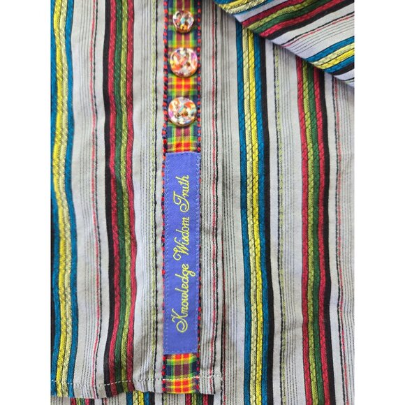 Robert Graham Mens Striped Shirt Size XL Long Sleeve Button-Up Multi-Color - Picture 5 of 10